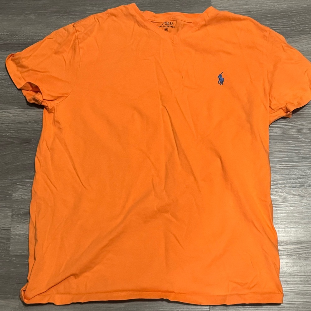 Polo by Ralph Lauren Men's Tee in Orange with Blue Logo